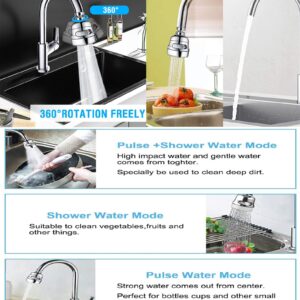 3Modes High Pressure Luxury Filtered Kitchen Water Faucet Aerator Home Pressure Water Diffuser Bubbler Water Saving Filter Shower Head Nozzle Tap Connector