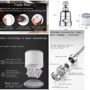 3Modes High Pressure Luxury Filtered Kitchen Water Faucet Aerator Home Pressure Water Diffuser Bubbler Water Saving Filter Shower Head Nozzle Tap Connector