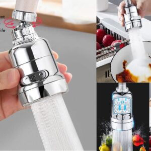 3Modes High Pressure Luxury Filtered Kitchen Water Faucet Aerator Home Pressure Water Diffuser Bubbler Water Saving Filter Shower Head Nozzle Tap Connector