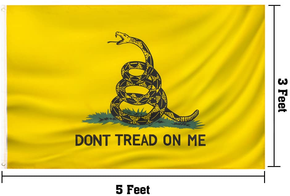 DONT TREAD ON ME FLAG 3x5 FT Polyester USA gadsden flag outdoor indoor Canvas Header and Double Stitched with two Brass Grommets