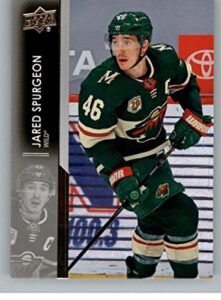 2021-22 upper deck series one #92 jared spurgeon minnesota wild official nhl hockey card in raw (nm or better) condition