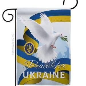 Ukrainian Decorations Home Decor Banner Room Wall Art Patio Lawn Front Porch Outdoor Small Tapestry Yard Sign Wall Hanging Stand with Bandera de Ukraine Garden Flag Peace Gifts Made In USA