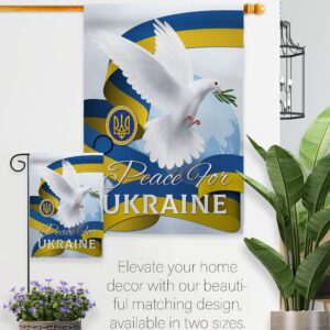 Ukrainian Decorations Home Decor Banner Room Wall Art Patio Lawn Front Porch Outdoor Small Tapestry Yard Sign Wall Hanging Stand with Bandera de Ukraine Garden Flag Peace Gifts Made In USA