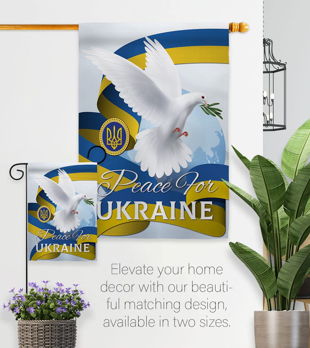 Ukrainian Decorations Home Decor Banner Room Wall Art Patio Lawn Front Porch Outdoor Small Tapestry Yard Sign Wall Hanging Stand with Bandera de Ukraine Garden Flag Peace Gifts Made In USA