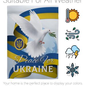 Ukrainian Decorations Home Decor Banner Room Wall Art Patio Lawn Front Porch Outdoor Small Tapestry Yard Sign Wall Hanging Stand with Bandera de Ukraine Garden Flag Peace Gifts Made In USA