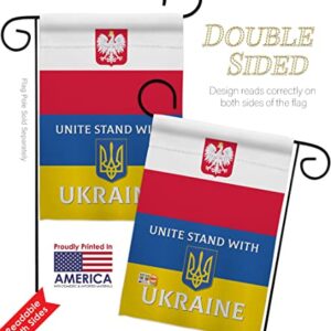 Ukraine Flag Poland Stand with Ukraine Garden Flag Pack Support Cause Ukrainian Applique House Decoration Banner Small Yard Gift Double-Sided, Made in USA