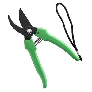 lebabo 7.5" pruning shears, ultra sharp garden clippers, metal pruning scissors branch cutter for gardening, flowers, plants, herbs, bonsais (green)