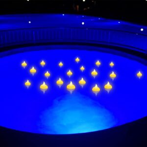 Lushvitae Floating Pool Lights,20PCS Waterproof Floating Candle Lights for Swimming Pool, Outdoor LED Glow Lights for Beach Garden Patio Lawn Hot tub Christmas Décor (Warm White)