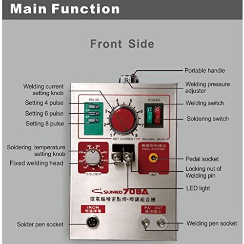 CHEIRSS 709A Pulse Spot Welder 0.35mm Battery Welding Machine,with LED Lighting Function, for Welding, Repairing, Battery Production and Assembly