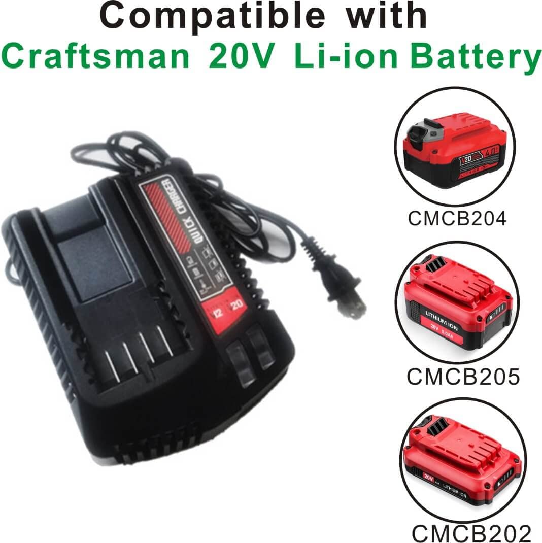 Replace of Craftsman V20 20V USB Battery Charger CMCB102 CMCB100 CMCB102 CMCB104 CMCB124 CMCB101, Compatible with Craftsman 20V Li-ion Battery CMCB100 CMCB101 CMCB102 CMCB201 CMCB202 CMCB203