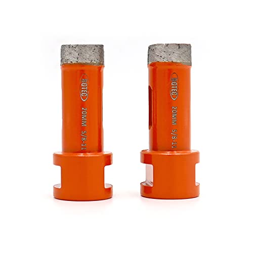 BGTEC Diamond Core Drill Bit, 2pcs 3/4" 20mm Hole Saw with 5/8-11 Thread Welded Diamond Wet Drilling for Marble, Granite, Artificial Stone, Ceramic Tile