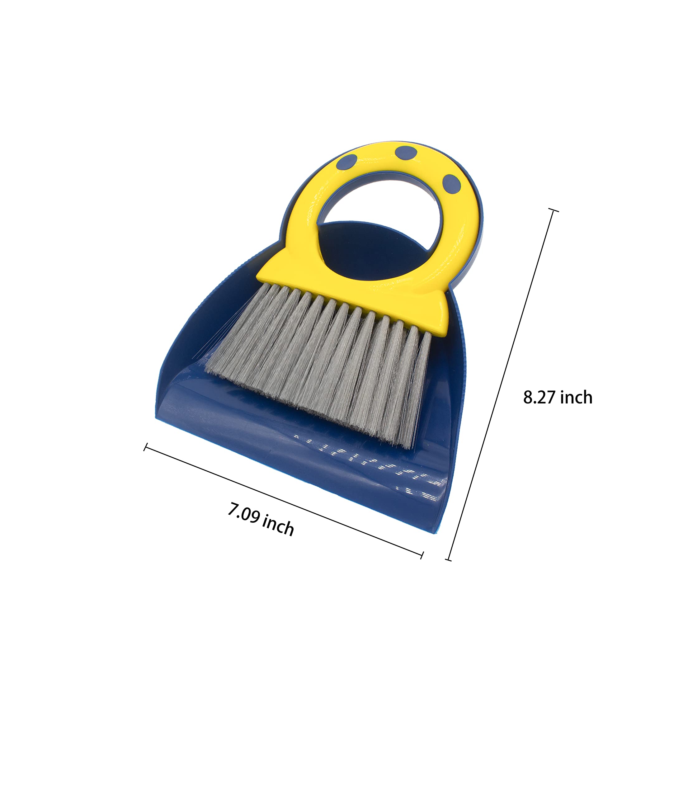 Mini Dustpan Set of Collecting Tray and Brush Small Dustpan and Brush Set(Deep Blue)