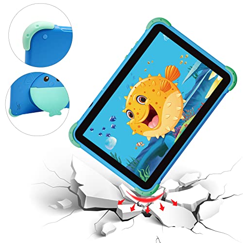 moonka 10.1 Inch Kids Tablet Android 11 Tablet for Kids 2GB+32GB Toddler Tablet APP Preinstalled & Parent Control IWWA Kids Education Tablet with WiFi, Dual Camera, Bluetooth, Kid-Proof Case