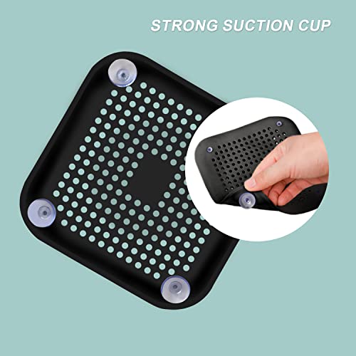 OFCTACK Hair Catcher Drain Strainer 2 Pack Silicone Shower Sink Cover with Suction Cup Kitchen Bathroom Universal Anti Clogging Protector Bathtub Hair Stopper, Black