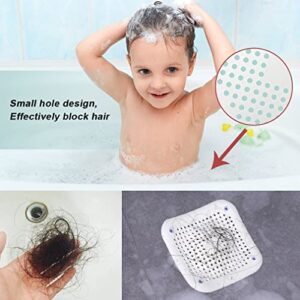 OFCTACK Hair Catcher Drain Strainer 2 Pack Silicone Shower Sink Cover with Suction Cup Kitchen Bathroom Universal Anti Clogging Protector Bathtub Hair Stopper, Black