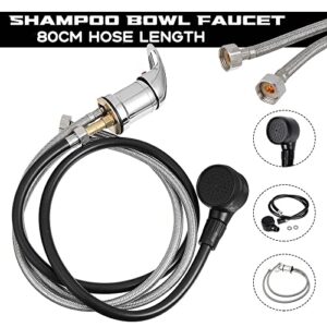 RLOZUI Salon Shampoo Bowl Faucet Vacuum Breaker Kit Faucet Temperature Control Valve with Sprayer Hose and Holder for Shampoo Bed Bowl Salon or Backwash Unit Sink Replacement Parts Chrome