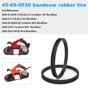 45-69-0030 Band Saw Tire FOR Milwaukee BandSaw Compact Pulley Tires 2629-20 6242-6 2429-20 (4.0" Diameter Tires)- 2 Pack