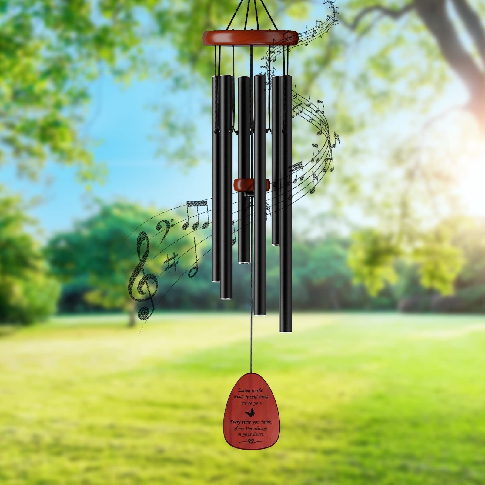 Wind Chimes for Outside, Sympathy Wind Chime for Loss of Loved One Mother Father Memorial Wind Chime Outdoor Sympathy Gift Memorial Gifts Bereavement Gift for Condolence/Funeral (32 Inch)