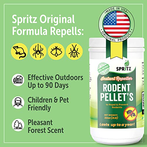 Spritz Rodent Repellent Pellets - Naturally Made with Peppermint Oil to Repel Mice and Rats – Safe for Pets and Kids