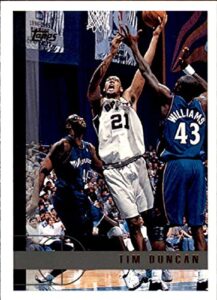 basketball nba 1997-98 topps #115 tim duncan ex+ excellent+ rc rookie spurs