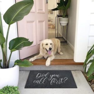 Did You Call First Doormat Entry Welcome Mat for Front Door Outside Entryway Funny Doormat Non Slip Rubber Backing Heavy Duty Low Profile Mats for Entry Patio