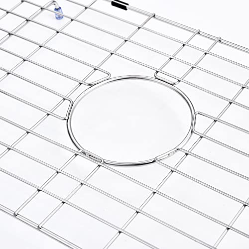 TRUSTMI Sinks Protector for Kitchen Sink Stainless Steel Protective Bottom Grid Single Bowl Middle Drain Rack, 24 x 12.5 inches, Silver