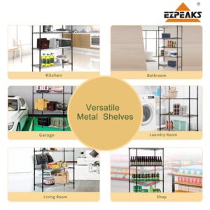 EZPEAKS 2-Pack 5-Shelf Shelving Unit with 5-Shelf Liners, Adjustable, Steel Wire Shelves, 150lbs Loading Capacity Per Shelf, Shelving Units and Storage for Kitchen and Garage (30W x 14D x 60H)