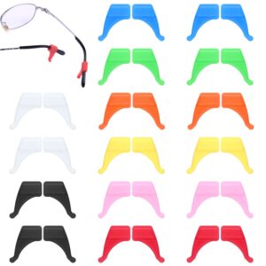 hishelf 16 pairs eyeglass ear grips, anti slip eyewear retainers, soft silicone ear hook for kids glasses - multicolor (hs003)