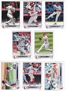 california angels / 2022 topps baseball team set (series 1 and 2) with (25) cards. plus 2021 topps angels baseball team set (series 1 and 2) with (19) cards. ***includes (3) additional bonus cards of former angels greats rod carew, jim abbott and tim salm