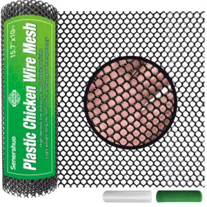 senershuo chicken wire mesh 15.7in x 10ft black plastic mesh sheet plant fence barrier chicken wire fence mesh hexagonal poultry mesh netting garden fencing cat fencing and bird netting