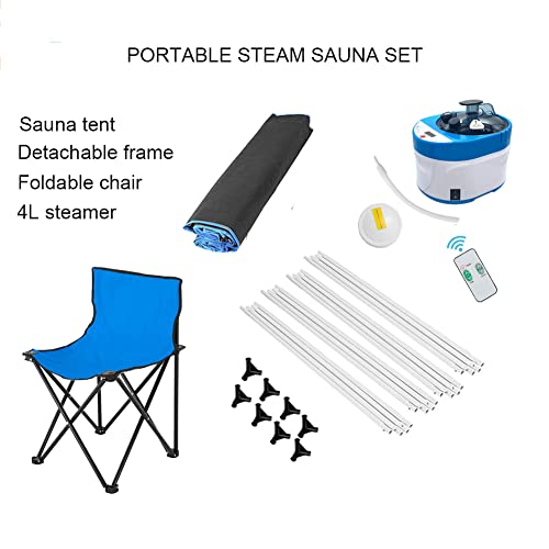 ZONEMEL Portable Steam Sauna, Personal Full Body Sauna Spa for Home Relaxation, 4 Liters 1500 Watt Steamer, Remote Control, Timer, Portable Sauna Chair (L31.5 x W31.5 x H55.1, Clear Door)