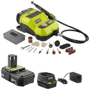 ryobi p460sb one+ 18v cordless rotary tool with 2.0 ah battery and charger