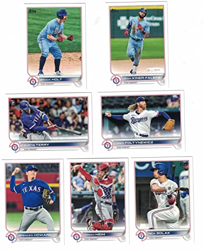 Texas Rangers / 2022 Topps Baseball Team Set (Series 1 and 2) with (22) Cards. PLUS 2021 Topps Rangers Baseball Team Set (Series 1 and 2) with (18) Cards. ***INCLUDES (3) Additional Bonus Cards of Former Rangers Greats Nolan Ryan, Rafael Palmeiro and Kenn