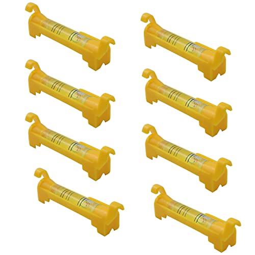 String Line Level FMHXG 8pcs Yellow Spirit Level Bubble String Leveler Hanging Level Measuring Tools Acrylic Bubble Spirit Level with Plastic Shell