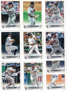 detroit tigers / 2022 topps baseball team set (series 1 and 2) with (23) cards. plus 2021 topps tigers baseball team set (series 1 and 2) with (20) cards. ***includes (3) additional bonus cards of former tigers greats alan trammell, jack morris and lou wh