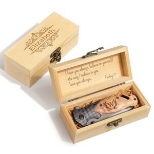 fodiyaer gifts for men - engraved pocket knife with gift box - perfect for christmas, fathers day, birthday, anniversary, graduation.