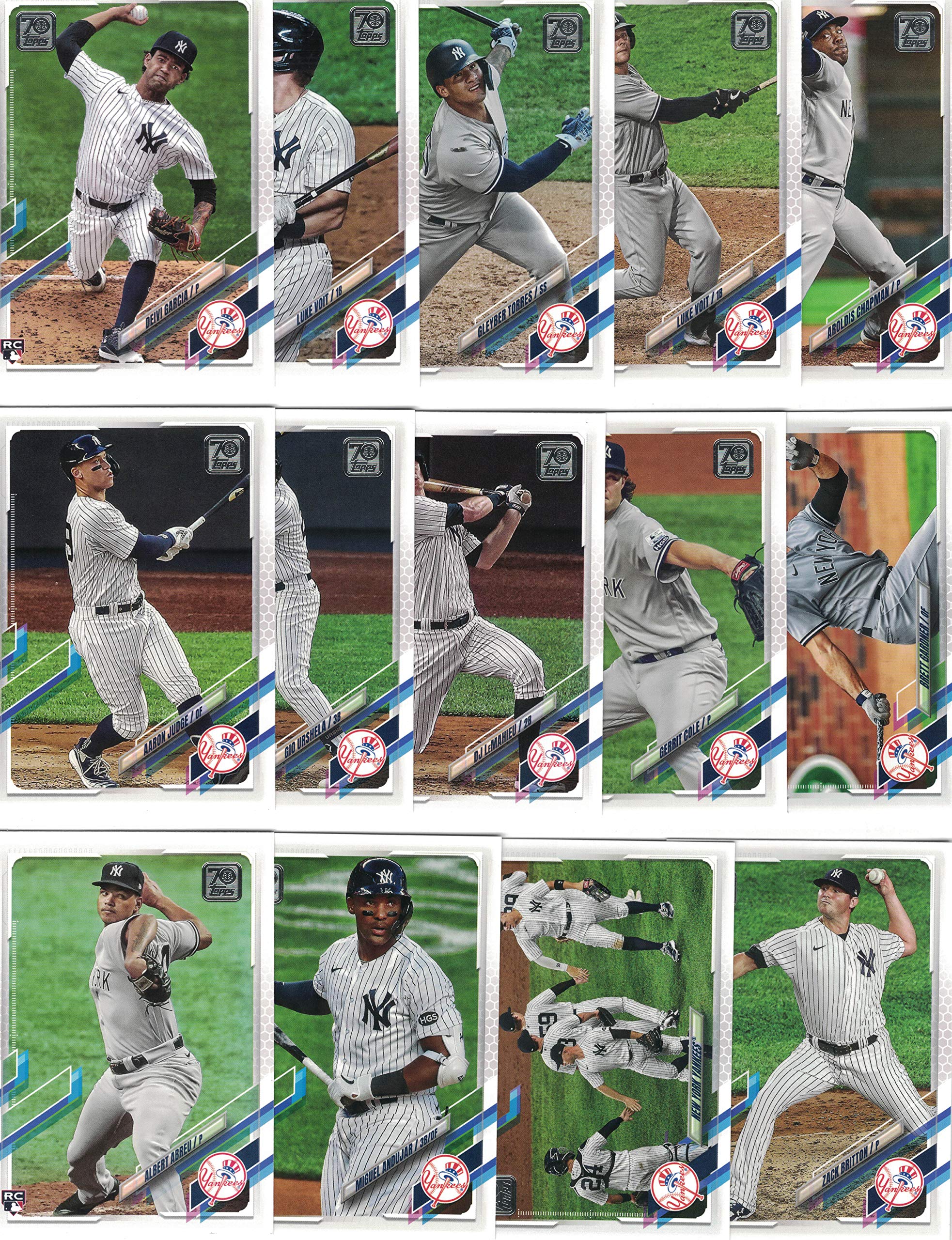 New York Yankees / 2022 Topps Baseball Team Set (Series 1 and 2) with (26) Cards. PLUS 2021 Topps New York Yankees Team Set (Series 1 and 2) with (26) Cards. ***INCLUDES (3) Additional Bonus Cards of Former Yankees Greats Don Mattingly, Mark Teixeira and