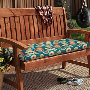 Magpie Fabrics Patio Bench Cushion Cover 45x18x3 Inch, NO Insert! Water Resistant UV Protection Outdoor Swing Loveseat Replacement Cover with Zipper, (Heronsbill Turquoise Green)