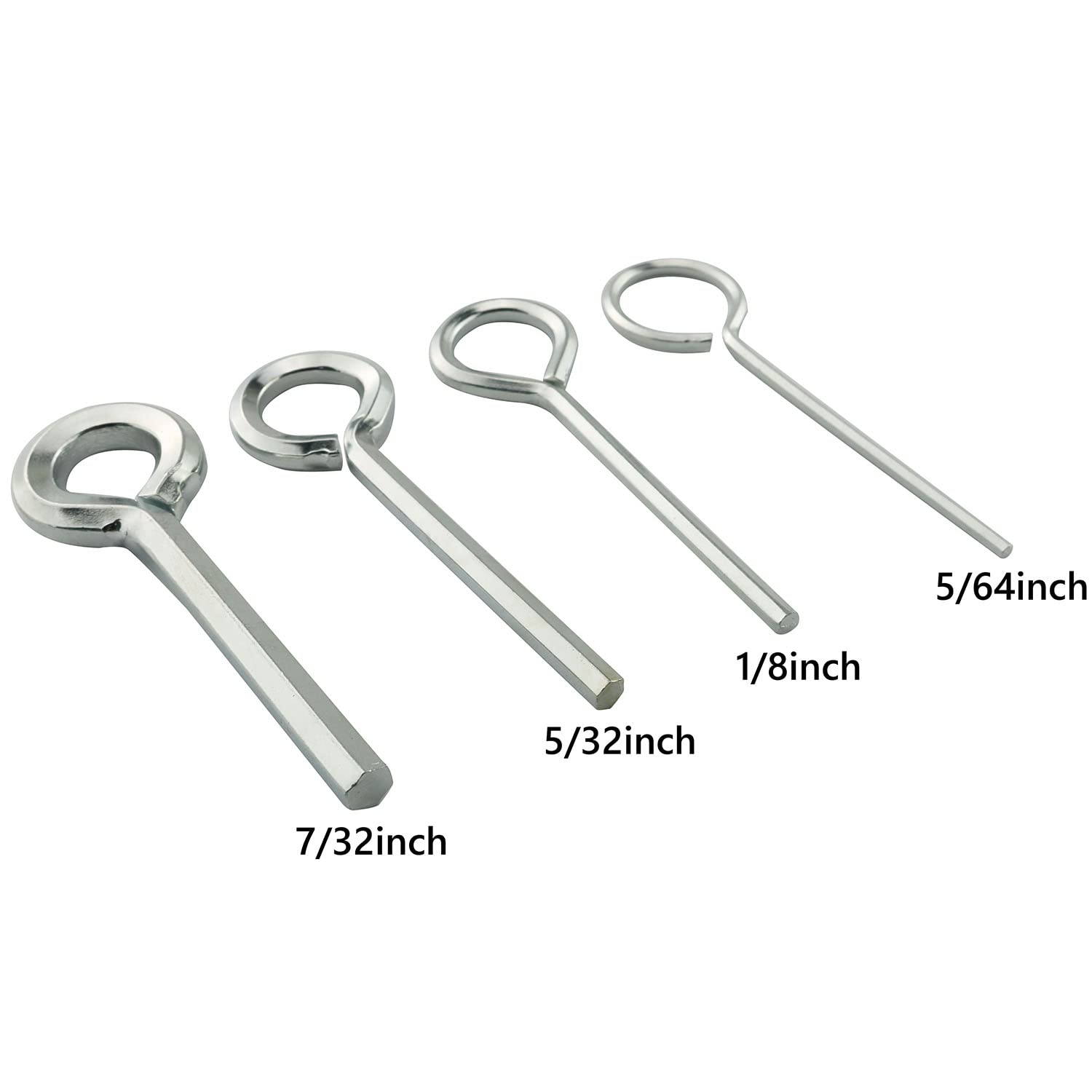 YHXiXi 5IN1 Ring Allen Wrench Set - 5/64" 1/8" 5/32" 7/32" Allen Key Door Keys with 1 Keychain for Push Bar Panic Exit Device