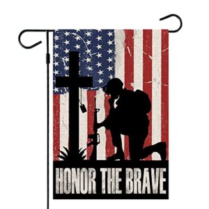 crowned beauty memorial day american soldier cross garden flag 12x18 inch double sided 4th of july patriotic honor the brave independence outside yard decor