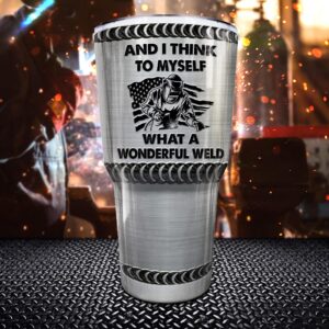 N NAMESISS All Over Printed Tumbler, Welder What A Wonderful Weld Iron Normal Tumbler 30oz Custom Your Name, Stainless Steel Tumbler 30OZ, Gift For Him, Father's Day Gift