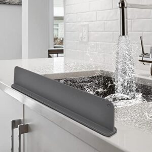 kitchen sink splash guard - silicone splash guard for water sink, bathtub, faucet, sink backsplash guard behind faucet (17.3 x 4.1 inch) – grey