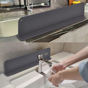 Kitchen Sink Splash Guard - Silicone Splash Guard for Water Sink, Bathtub, Faucet, Sink Backsplash Guard Behind Faucet (17.3 x 4.1 Inch) – Grey