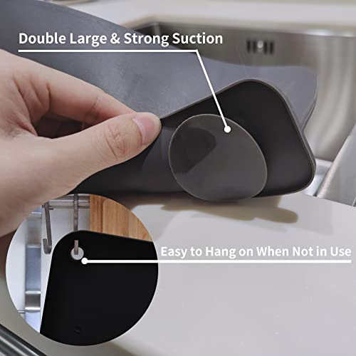 Kitchen Sink Splash Guard - Silicone Splash Guard for Water Sink, Bathtub, Faucet, Sink Backsplash Guard Behind Faucet (17.3 x 4.1 Inch) – Grey