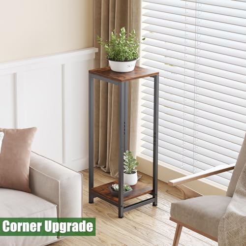 VonDream Tall Plant Stands Indoor, 2 Tier Pedestal Stand, Corner Plant Stands for Indoor Plants Multiple, Small Side Table for Indoor Plants, Tall Plant Table