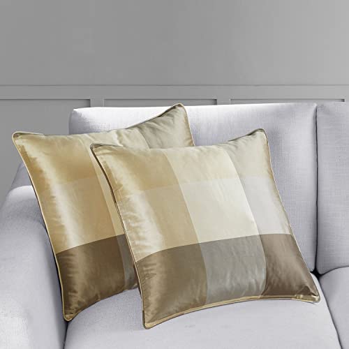 HPD Half Price Drapes Cushion Cover 18 x 18 Sheffield Silk Plaid - DS-SLK33-CC18PR - Pair, Sheffield