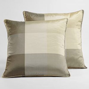 HPD Half Price Drapes Cushion Cover 18 x 18 Sheffield Silk Plaid - DS-SLK33-CC18PR - Pair, Sheffield