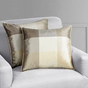 HPD Half Price Drapes Cushion Cover 18 x 18 Sheffield Silk Plaid - DS-SLK33-CC18PR - Pair, Sheffield