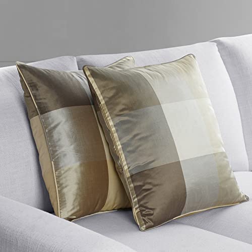 HPD Half Price Drapes Cushion Cover 18 x 18 Sheffield Silk Plaid - DS-SLK33-CC18PR - Pair, Sheffield