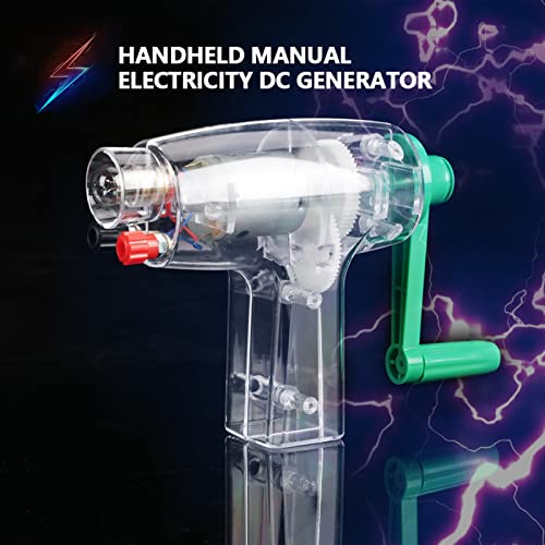 Deluxe Hand Crank Electricity Generator with High/Low Output Switch Hand Crank Dynamo 6.3V 0.3A Light Bulb Mechanical Emergency Power Supply